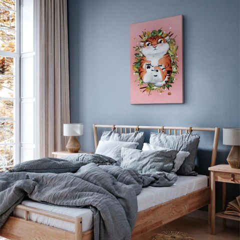 Obraz - Tygrysek na trawie (1-częściowy) pionowy 20x30 Premium Print