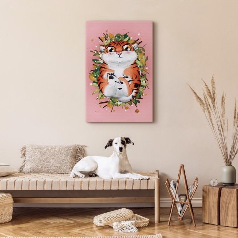 Obraz - Tygrysek na trawie (1-częściowy) pionowy 60x90 Standard