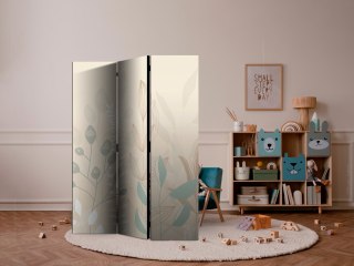 Parawan - Poranek na polanie - różnorodne pastelowe rośliny na beżowym tle 135x172 Dwustronny