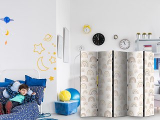 Parawan - Wiosna - pastelowe tęcze w deszczowy dzień z serduszkami 225x172 Dwustronny