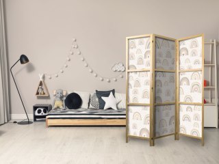 Parawan japoński - Wiosna - pastelowe tęcze w deszczowy dzień z serduszkami 135x172