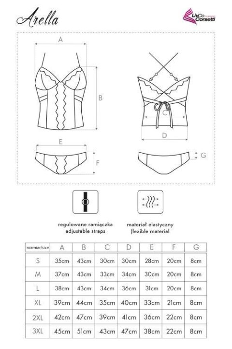 Komplet damski koszulka i majtki Arella 3XL