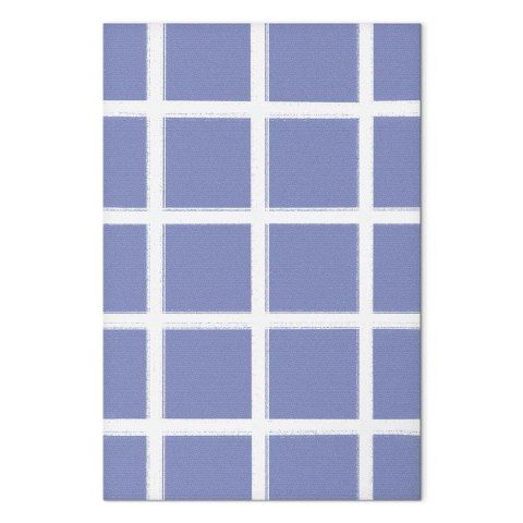 Obraz - Linie i symetria - ekspresyjna biała krata na niebieskim tle 60x90 Standard