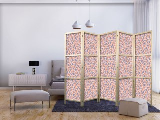Parawan japoński - Deseń żyrafy - kolorowy wzór zwierzęcy w niebiesko-różowe plamki 225x172