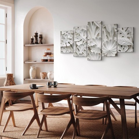 Obraz - Alabastrowy ogród (5-częściowy) szeroki 200x100 Akustyczny