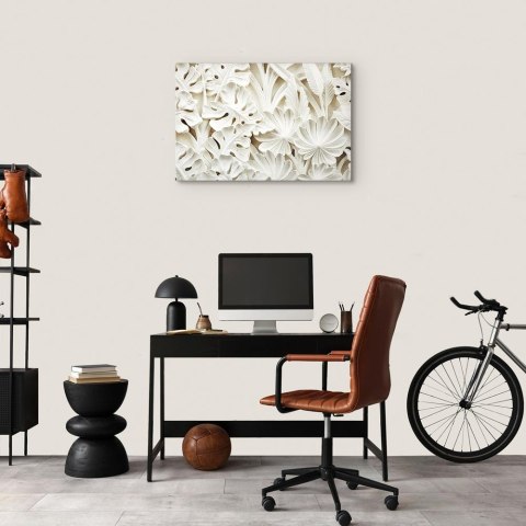 Obraz - Ceramiczne liście (1-częściowy) szeroki 120x80 Akustyczny