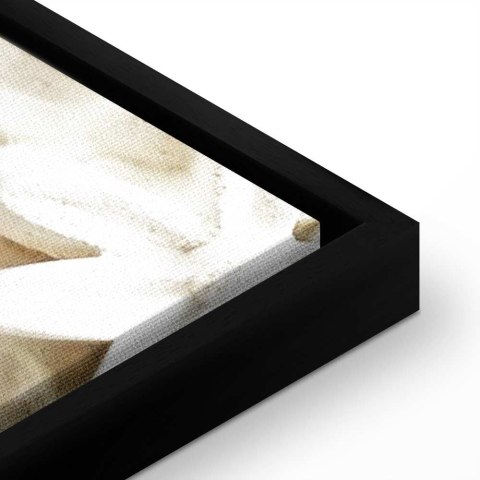 Obraz - Ceramiczne liście (1-częściowy) szeroki 120x80 W ramie drewnianej czarnej