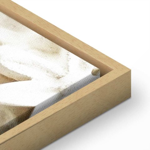 Obraz - Ceramiczne liście (1-częściowy) szeroki 120x80 W ramie drewnianej naturalnej