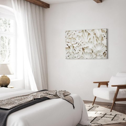 Obraz - Ceramiczne liście (1-częściowy) szeroki 90x60 Standard