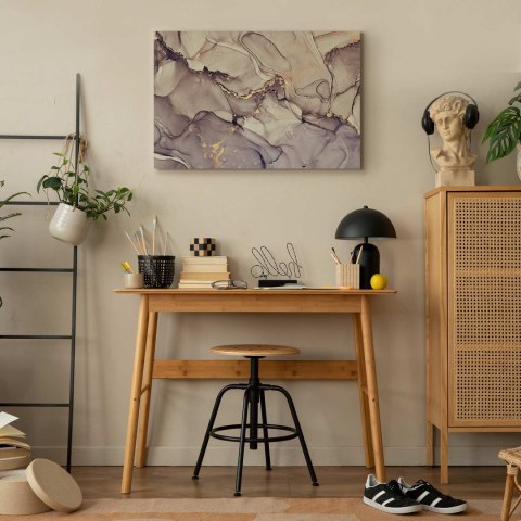 Obraz - Akwarelowa abstrakcja - pudroworóżowy marmur ze złotym akcentem 60x40 Premium Print