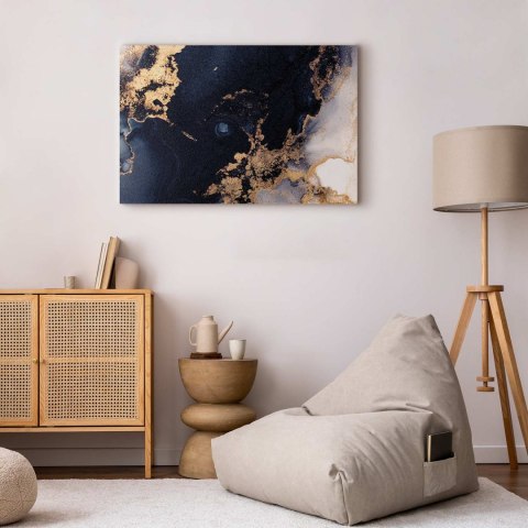 Obraz - Marmur i granat - abstrakcyjny teksturowany wzór inspirowany gwieździstym niebem 90x60 Standard