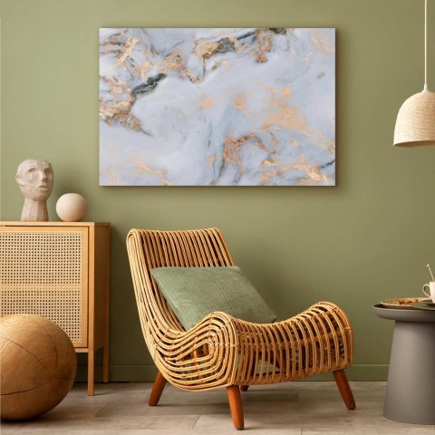 Obraz - Biały kamień - elegancki marmur ze złotymi refleksami 30x20 Standard