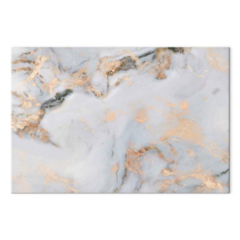 Obraz - Biały kamień - elegancki marmur ze złotymi refleksami 90x60 Standard