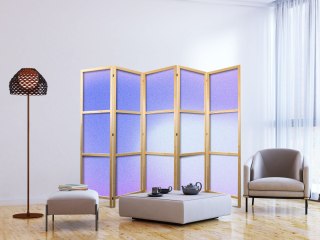 Parawan japoński - Wrzosowa mgła - delikatny gradient składający się z wielu odcieni fioletu 225x172