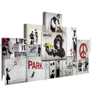 Obraz - Street Crimes: Banksy Art 100x50 Akustyczny