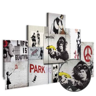 Obraz - Street Crimes: Banksy Art 100x50 Premium Print