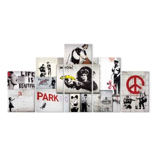 Obraz - Street Crimes: Banksy Art 100x50 Premium Print