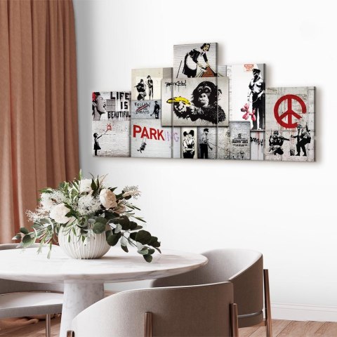 Obraz - Street Crimes: Banksy Art 100x50 Standard
