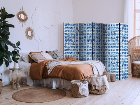Parawan - Ceramiczne kafelki - tradycyjne portugalskie niebieskie płytki azulejos 225x172 Jednostronny