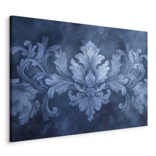 Obraz - Ornament w błękitnych i chłodnych kolorach ciemnoniebieska dekoracja 120x80 Standard