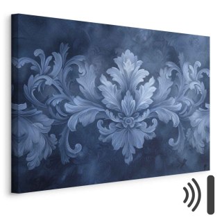 Obraz - Ornament w błękitnych i chłodnych kolorach ciemnoniebieska dekoracja 30x20 Akustyczny