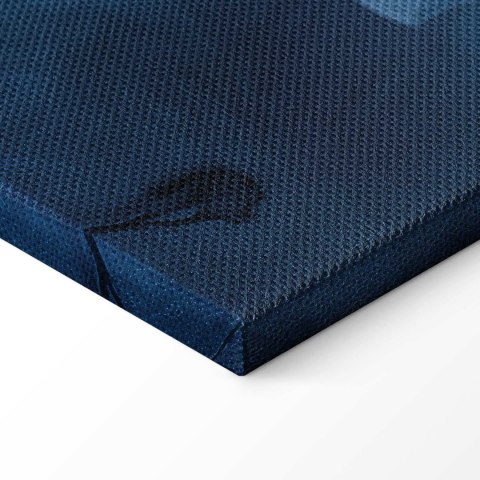 Obraz - Ornament w błękitnych i chłodnych kolorach ciemnoniebieska dekoracja 90x60 Standard
