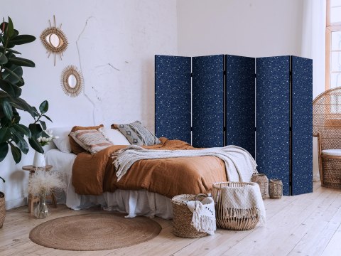 Parawan - Kosmiczne Inspiracje - wzór z gwiazdami i konstelacjami na ciemnym tle 225x172 Dwustronny