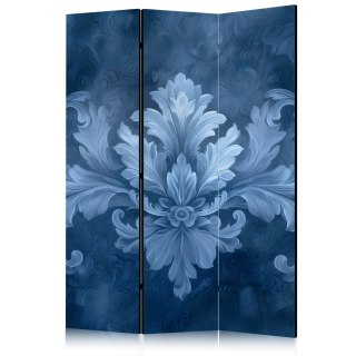 Parawan - Ornament w błękitnych i chłodnych kolorach; ciemnoniebieska dekoracja 135x172 Akustyczny