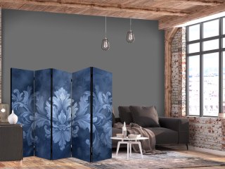 Parawan - Ornament w błękitnych i chłodnych kolorach; ciemnoniebieska dekoracja 225x172 Dwustronny