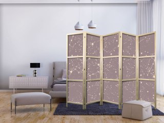 Parawan japoński - Nocne Niebo - artystyczne konstelacje i gwiazdy w pastelowych odcieniach 225x172