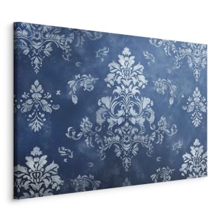 Obraz - Ornament retro dekoracyjny motyw w przetartych błękitach 60x40 Na płótnie włoskim