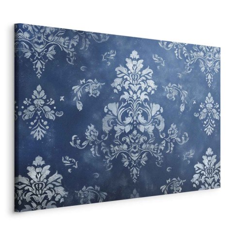 Obraz - Ornament retro dekoracyjny motyw w przetartych błękitach 60x40 Na płótnie włoskim