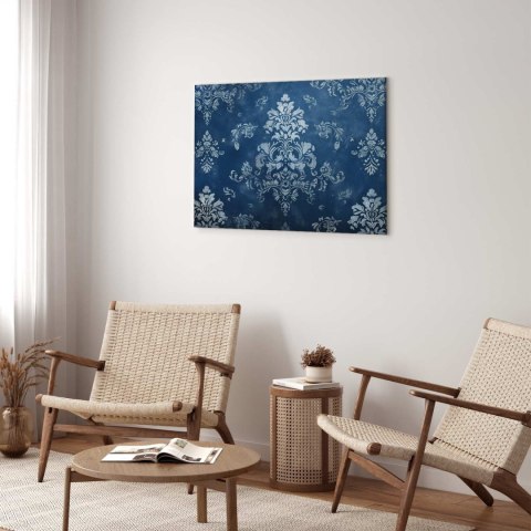 Obraz - Ornament retro dekoracyjny motyw w przetartych błękitach 60x40 Na płótnie włoskim