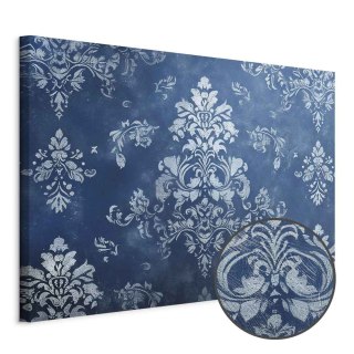 Obraz - Ornament retro dekoracyjny motyw w przetartych błękitach 90x60 Premium Print