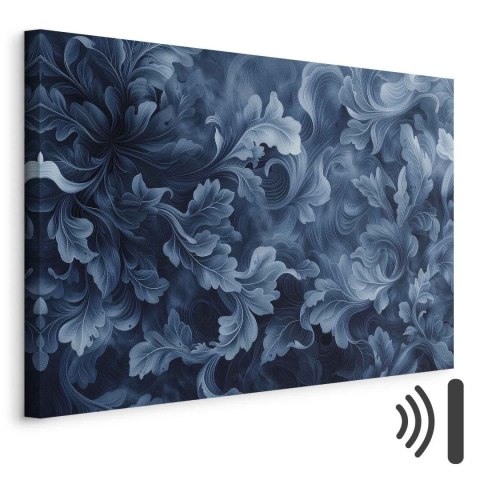 Obraz - Ornamenty abstrakcyjne ciemnoniebieskie wiktoriańskie liście 30x20 Akustyczny