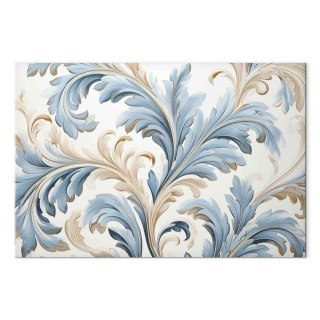 Obraz - Barokowe ornamenty w jasnej kremowo-niebieskiej kolorystyce 120x80 Akustyczny