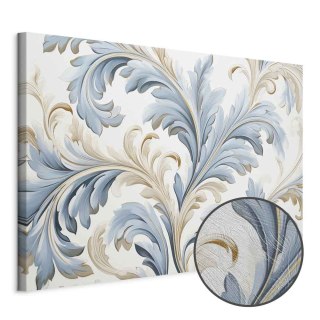 Obraz - Barokowe ornamenty w jasnej kremowo-niebieskiej kolorystyce 30x20 Premium Print