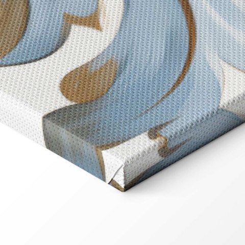 Obraz - Barokowe ornamenty w jasnej kremowo-niebieskiej kolorystyce 30x20 Standard