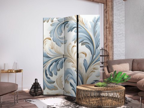 Parawan - Barokowe ornamenty w jasnej kremowo-niebieskiej kolorystyce 135x172 Dwustronny