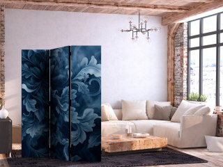 Parawan - Ornamenty abstrakcyjne - ciemnoniebieskie wiktoriańskie liście 135x172 Akustyczny