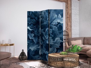 Parawan - Ornamenty abstrakcyjne - ciemnoniebieskie wiktoriańskie liście 135x172 Jednostronny