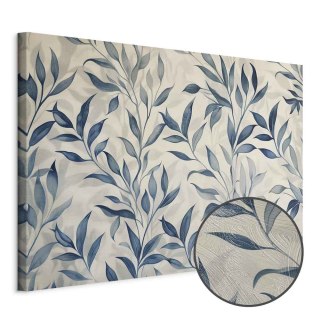 Obraz - Liście w niebieskich kolorach delikatny motyw botaniczny 60x40 Premium Print