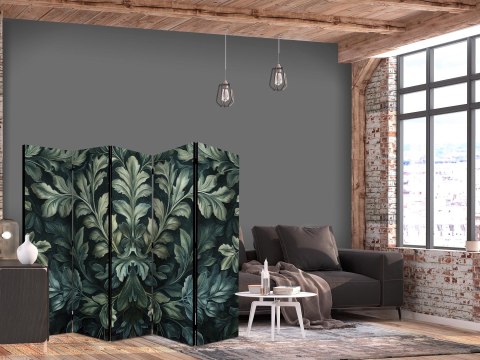 Parawan - Ciemnozielone wiktoriańskie liście - botaniczna rzeźbiona kompozycja 225x172 Dwustronny