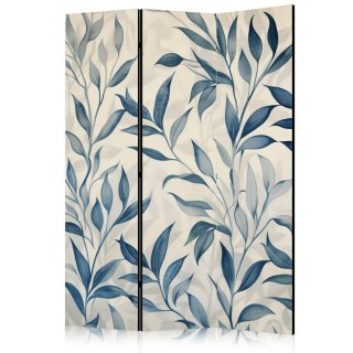 Parawan - Liście w niebieskich kolorach - delikatny motyw botaniczny 135x172 Akustyczny