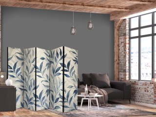 Parawan - Liście w niebieskich kolorach - delikatny motyw botaniczny 225x172 Akustyczny