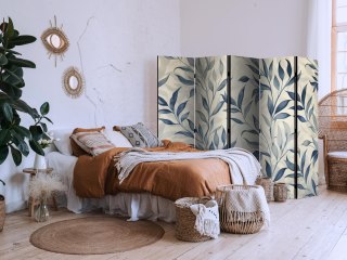 Parawan - Liście w niebieskich kolorach - delikatny motyw botaniczny 225x172 Akustyczny