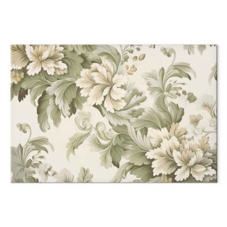 Obraz - Retro vintage kwiaty w delikatnych kolorach kremowych i zielonych 30x20 Na płótnie włoskim