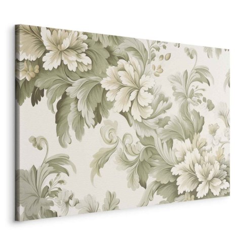 Obraz - Retro vintage kwiaty w delikatnych kolorach kremowych i zielonych 30x20 Standard