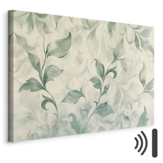 Obraz - Akwarelowy motyw botaniczny delikatne zielono-beżowe listki 120x80 Akustyczny