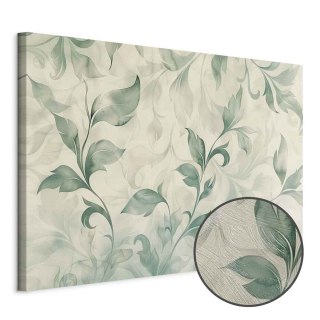 Obraz - Akwarelowy motyw botaniczny delikatne zielono-beżowe listki 60x40 Premium Print